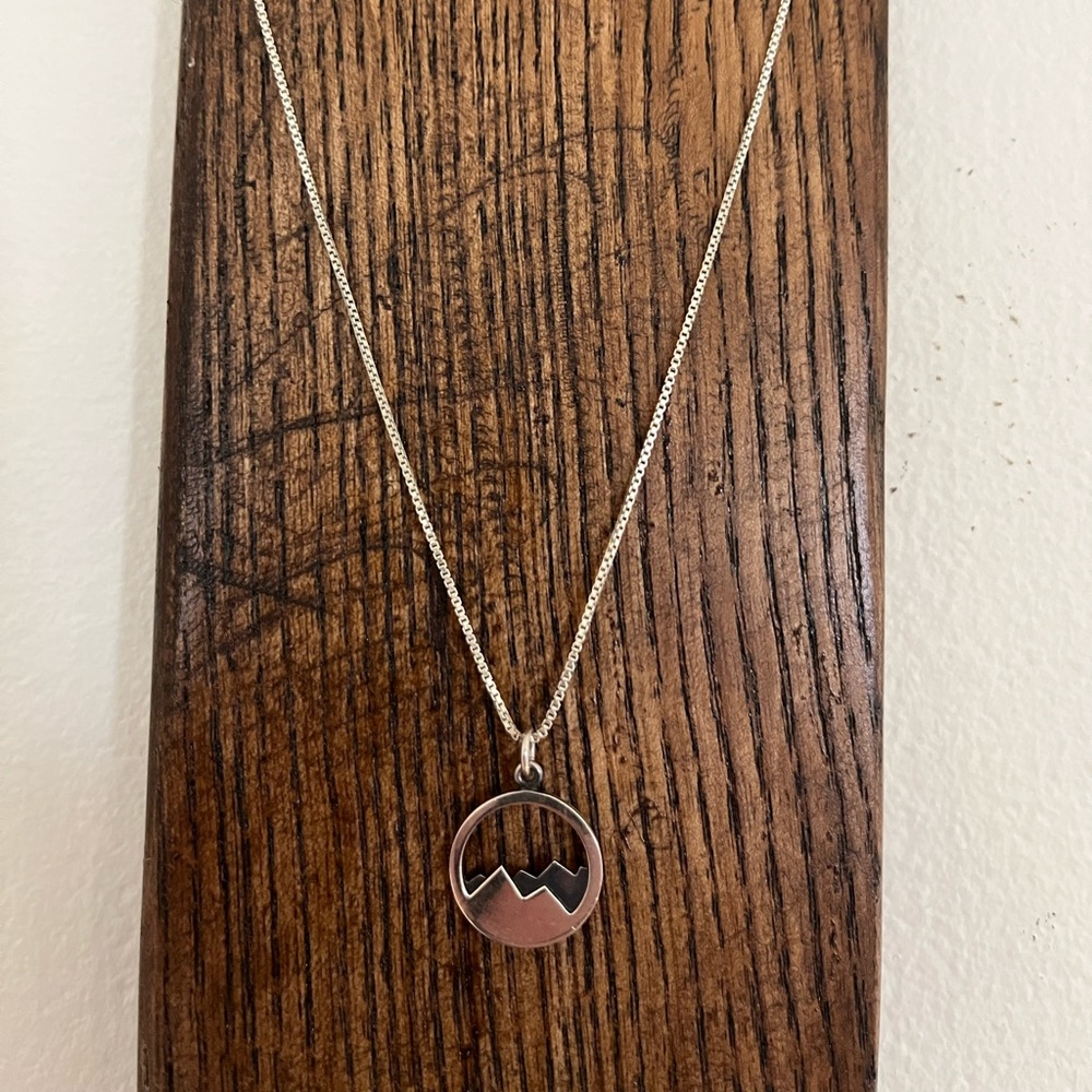 Mountain sterling silver necklace.